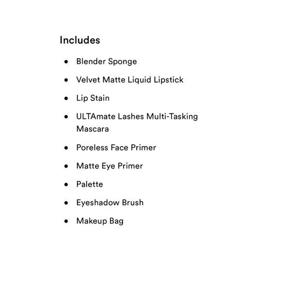 NEW ULTA 9 PC PINK METALLIC BAG EYESHADOW LIPGLOSS MASCARA FACE/EYE PRIMER NWT! - Picture 3 of 4